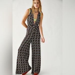 Free People Shayla Halter Jumpsuit - Black (medium)